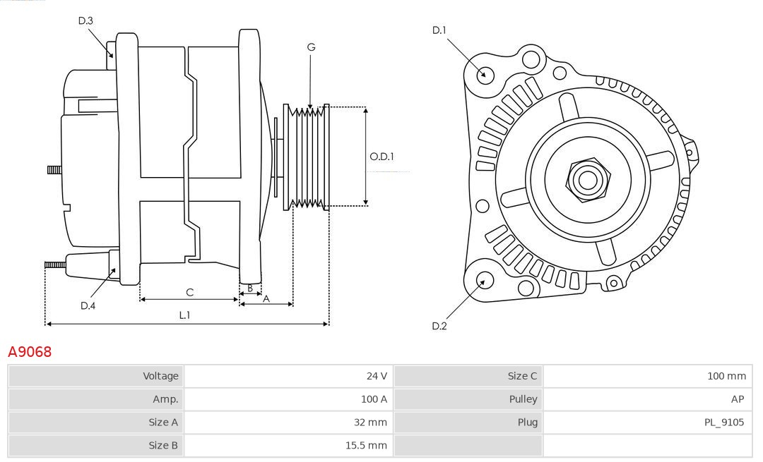 AS-PL A9068 Brandneu AS-PL Generator