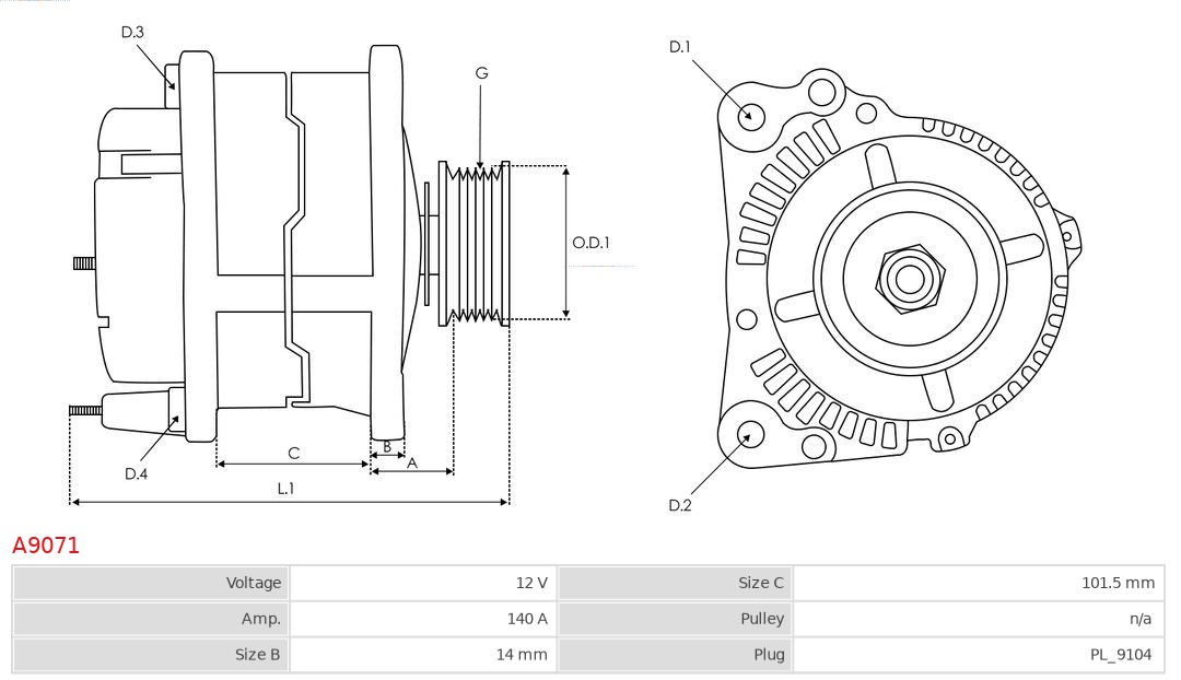 AS-PL A9071 Brandneu AS-PL Generator