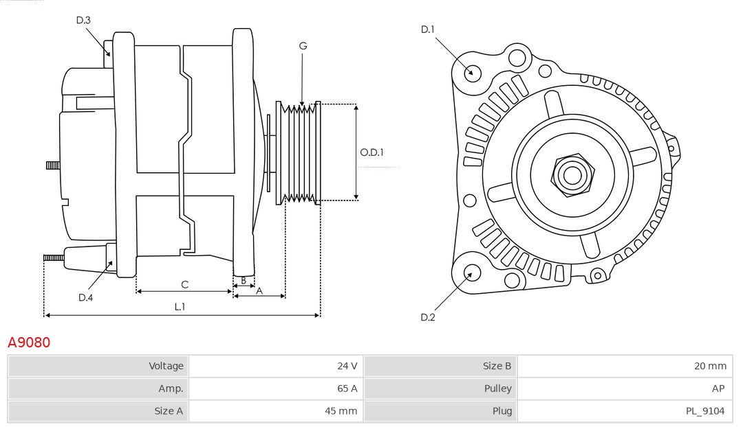 AS-PL A9080 Brandneu AS-PL Generator