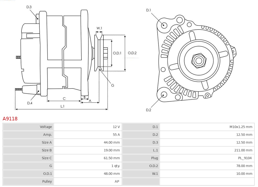 AS-PL A9118 Brandneu AS-PL Generator
