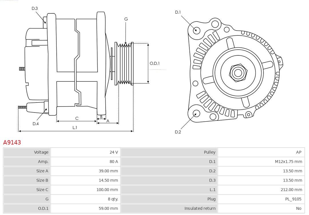 AS-PL A9143 Brandneu AS-PL Generator