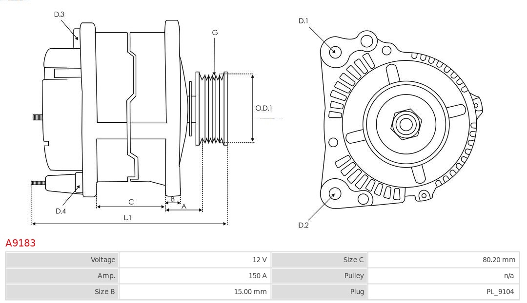 AS-PL A9183 Brandneu AS-PL Generator