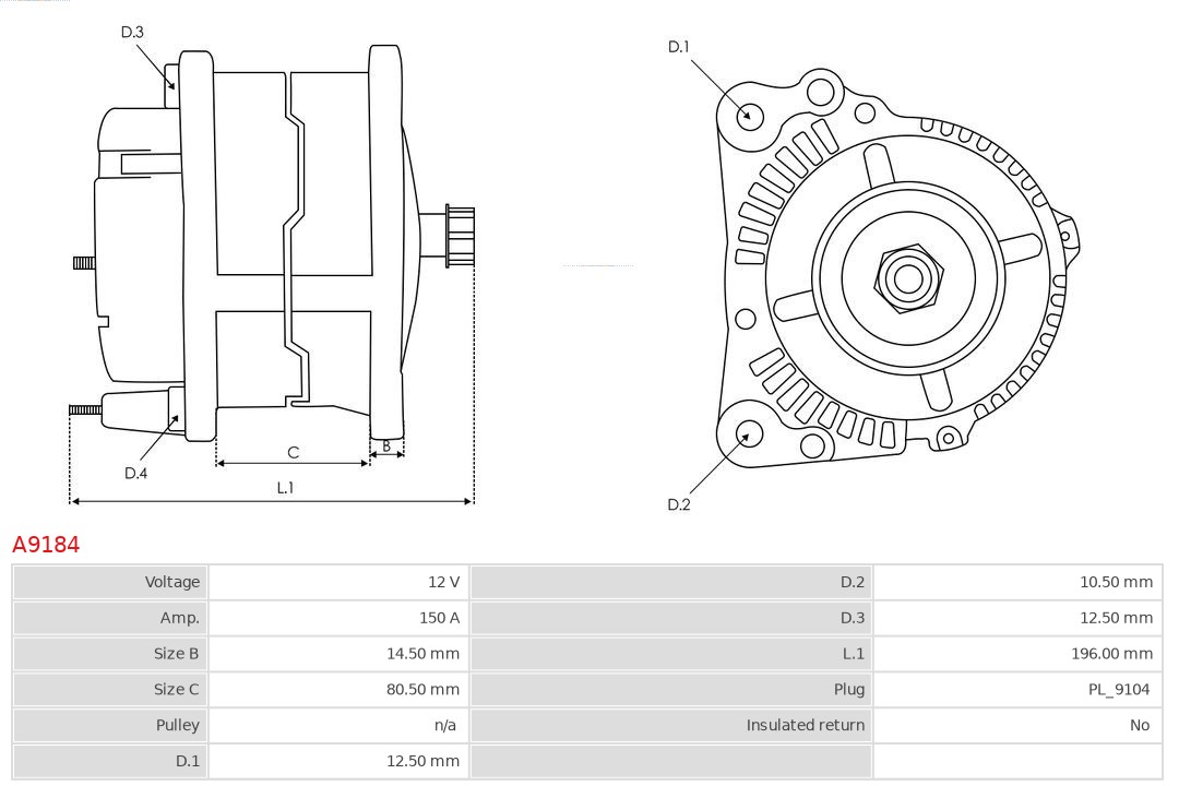 AS-PL A9184 Brandneu AS-PL Generator