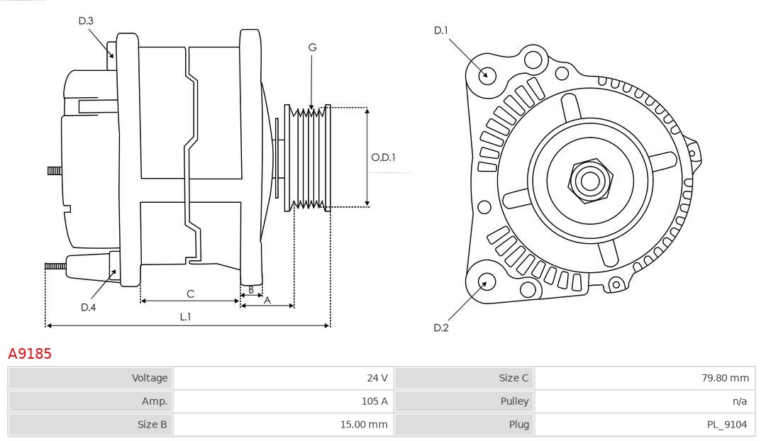 AS-PL A9185 Brandneu AS-PL Generator
