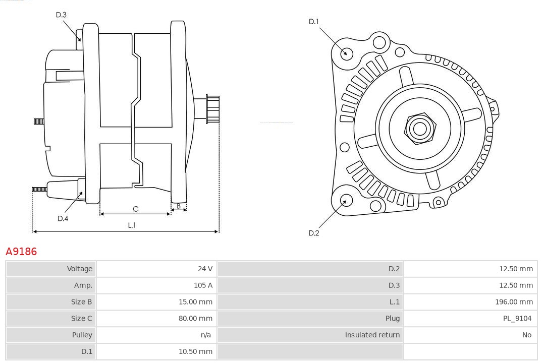 AS-PL A9186 Brandneu AS-PL Generator