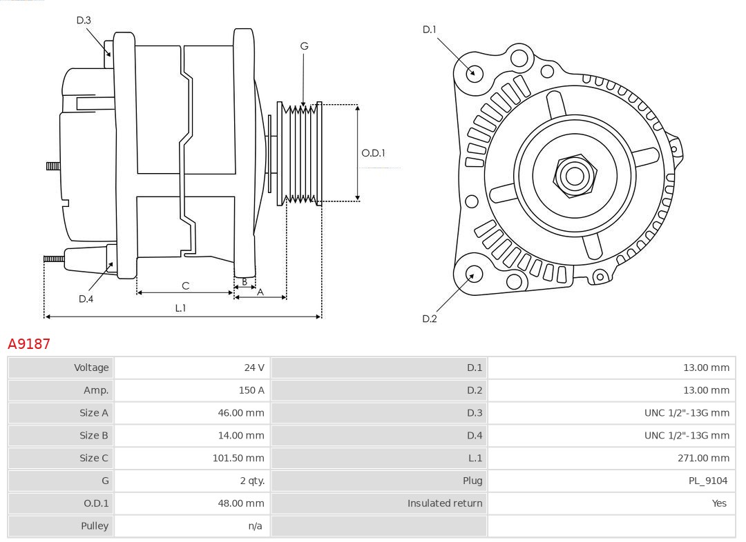 AS-PL A9187 Brandneu AS-PL Generator