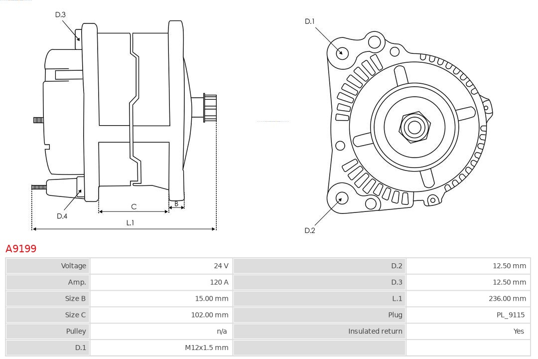 AS-PL A9199 Brandneu AS-PL Generator