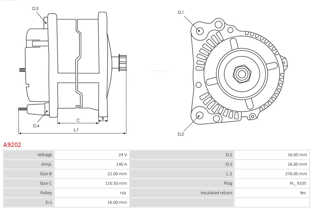 AS-PL A9202 Brandneu AS-PL Generator