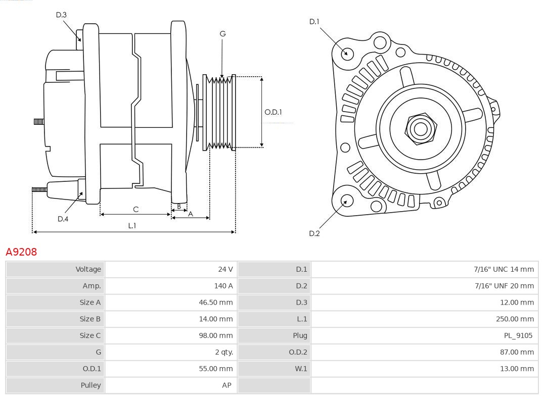 AS-PL A9208 Brandneu AS-PL Generator