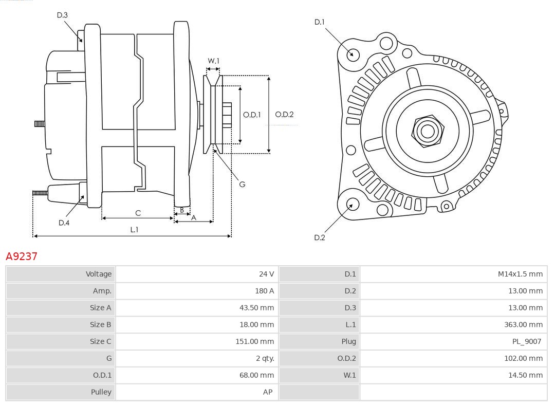 AS-PL A9237 Brandneu AS-PL Generator
