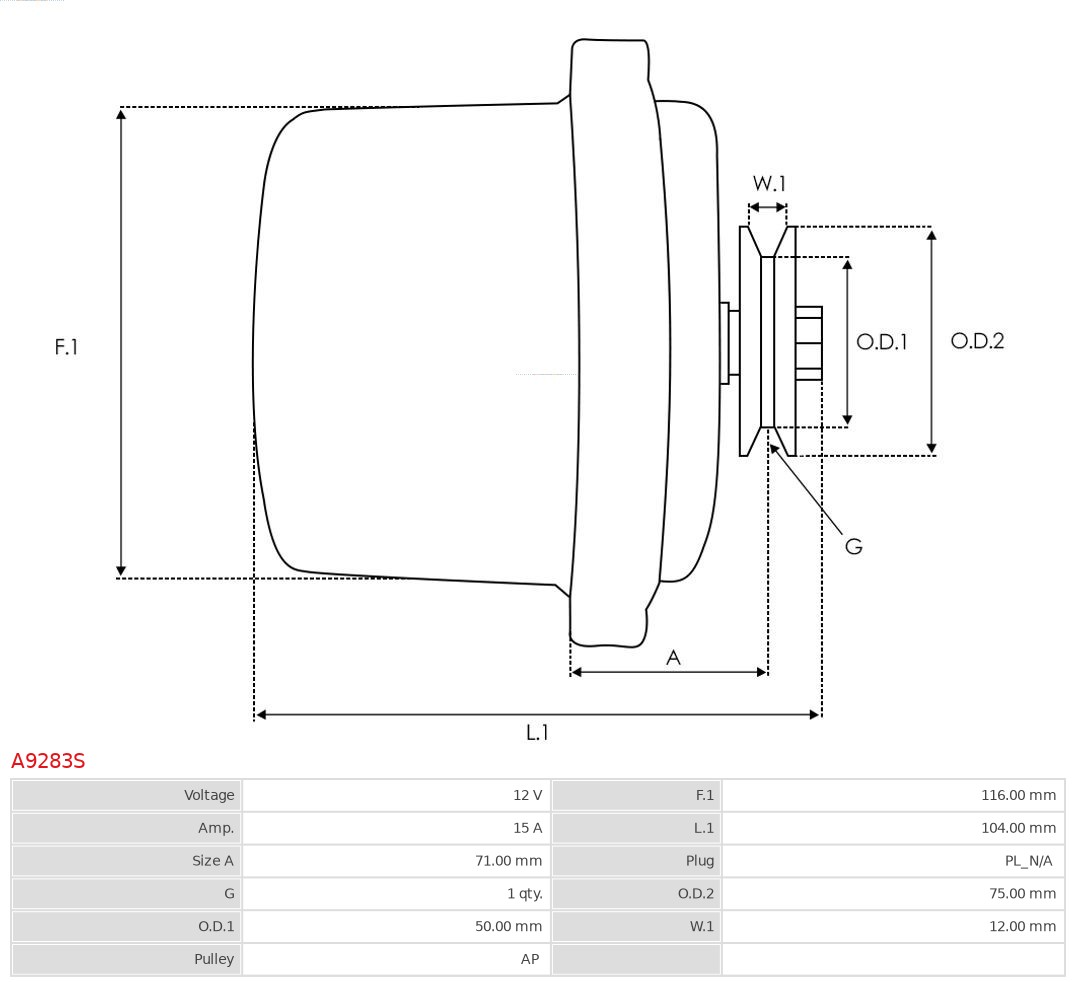 AS-PL A9283S Brandneu AS-PL Generator