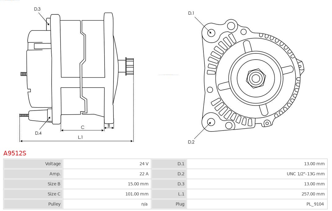 AS-PL A9512S Brandneu AS-PL Generator