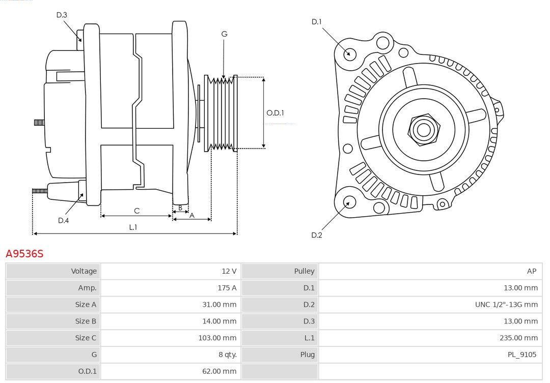 AS-PL A9536S Brandneu AS-PL Generator