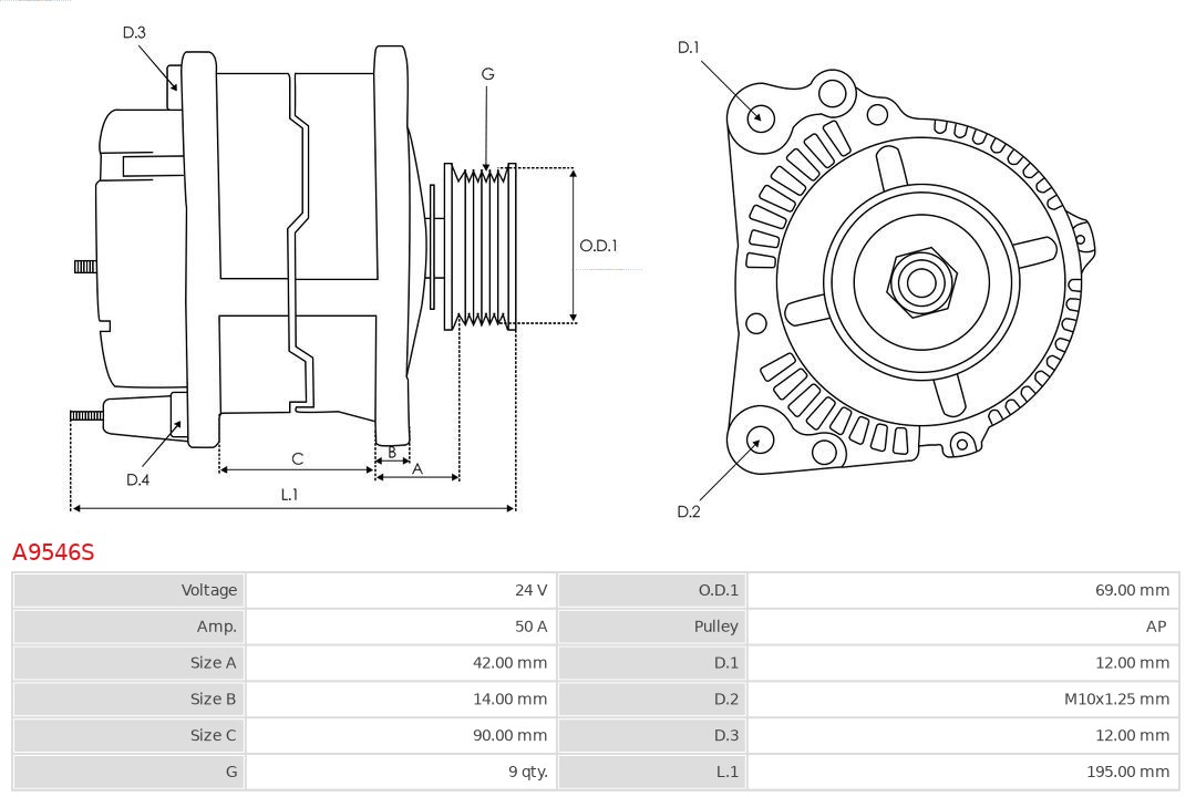 AS-PL A9546S Brandneu AS-PL Generator