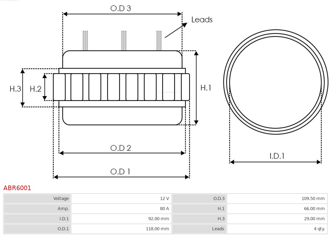 AS-PL ABR6001 Holder, generator-drivflens