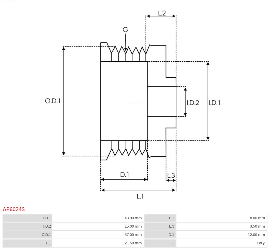 AS-PL AP6024S Brandneu AS-PL Riemenscheibe, Generator