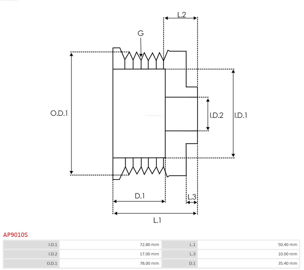 AS-PL AP9010S Remskive, dynamo