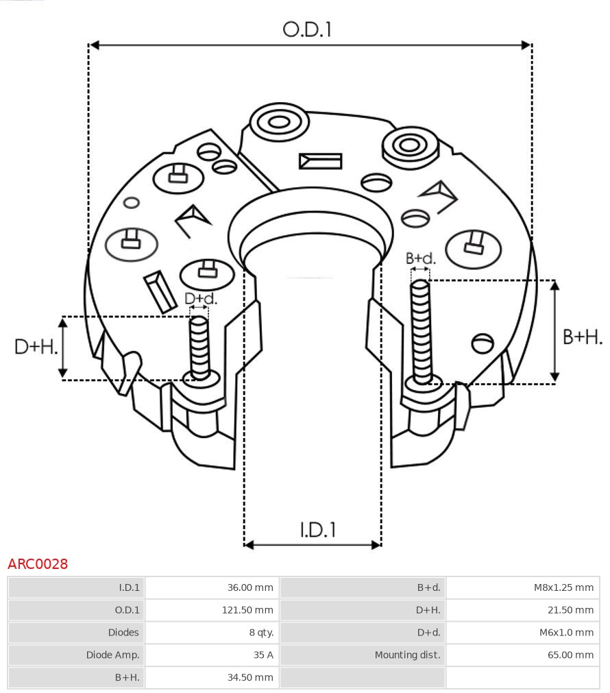 AS-PL ARC0028 Brandneu AS-PL Gleichrichter, Generator