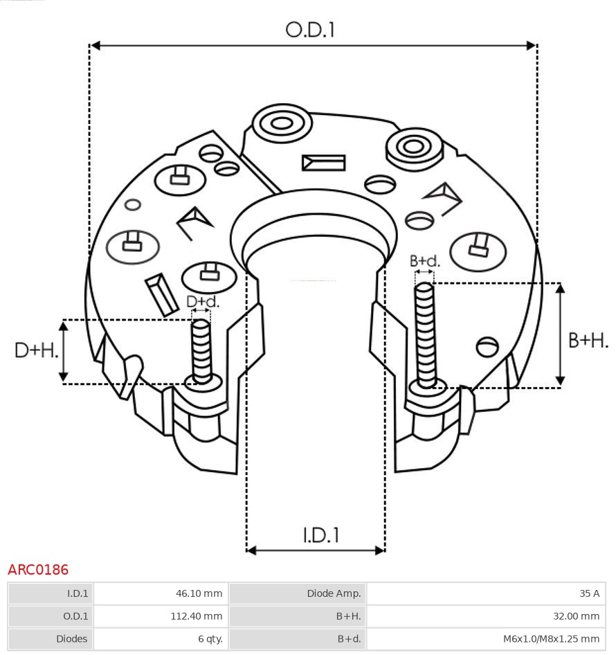 AS-PL ARC0186 Brandneu AS-PL Gleichrichter, Generator