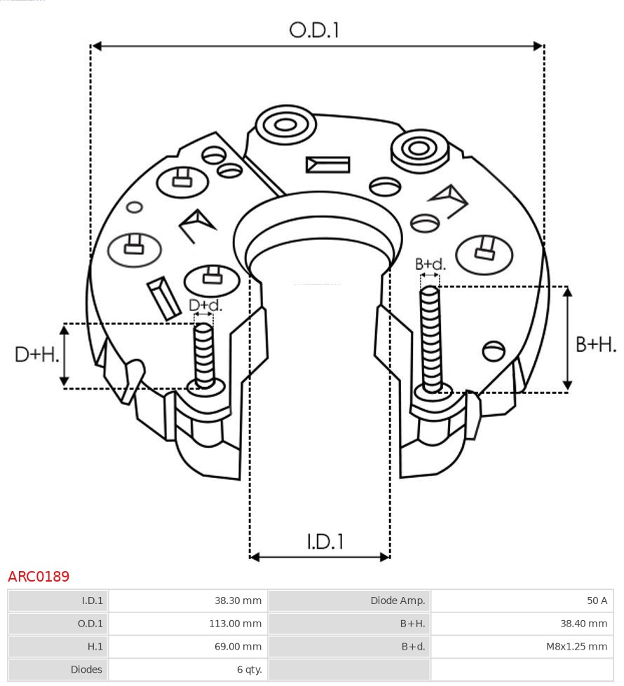 AS-PL ARC0189 Brandneu AS-PL Gleichrichter, Generator