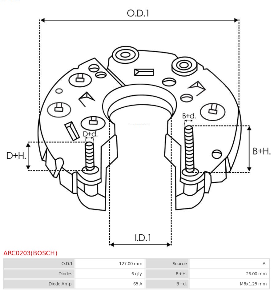 AS-PL ARC0203(BOSCH) Likeretter, dynamo