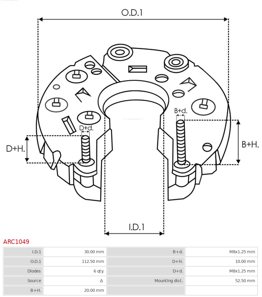 AS-PL ARC1049 Holder, generator-drivflens