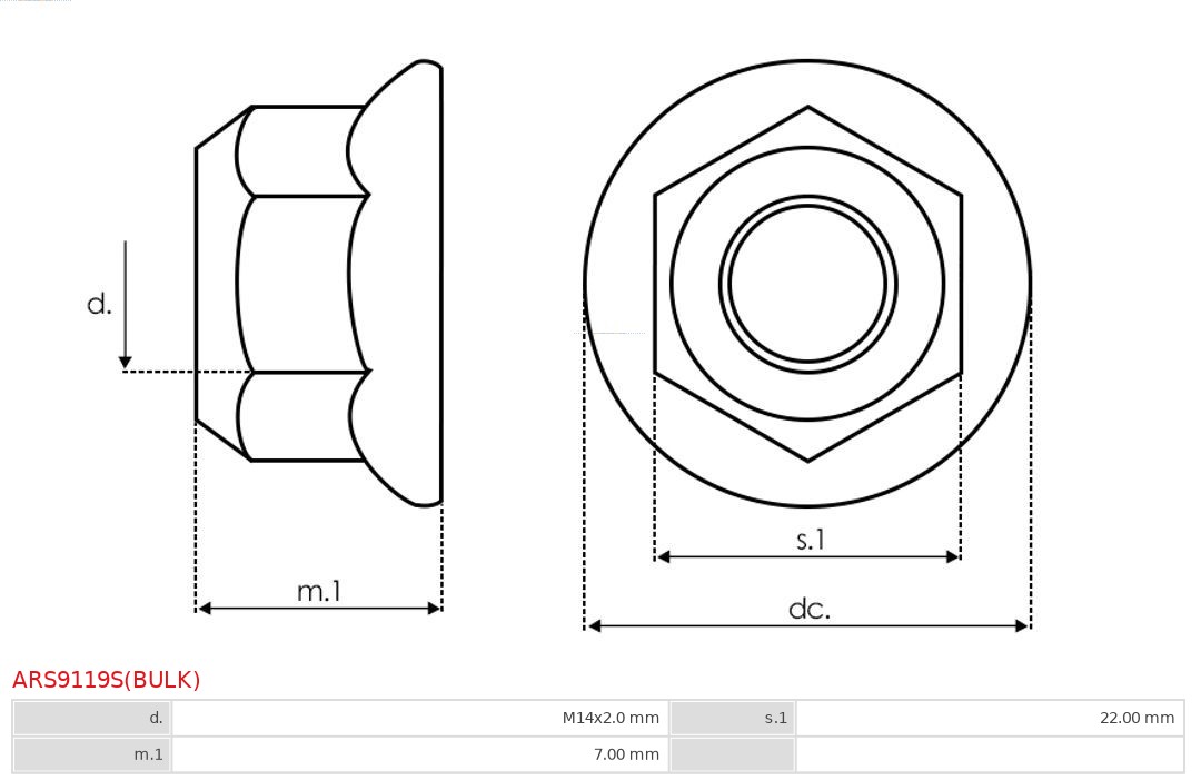 AS-PL ARS9119S(BULK) Brandneu AS-PL Reparatursatz, Generator