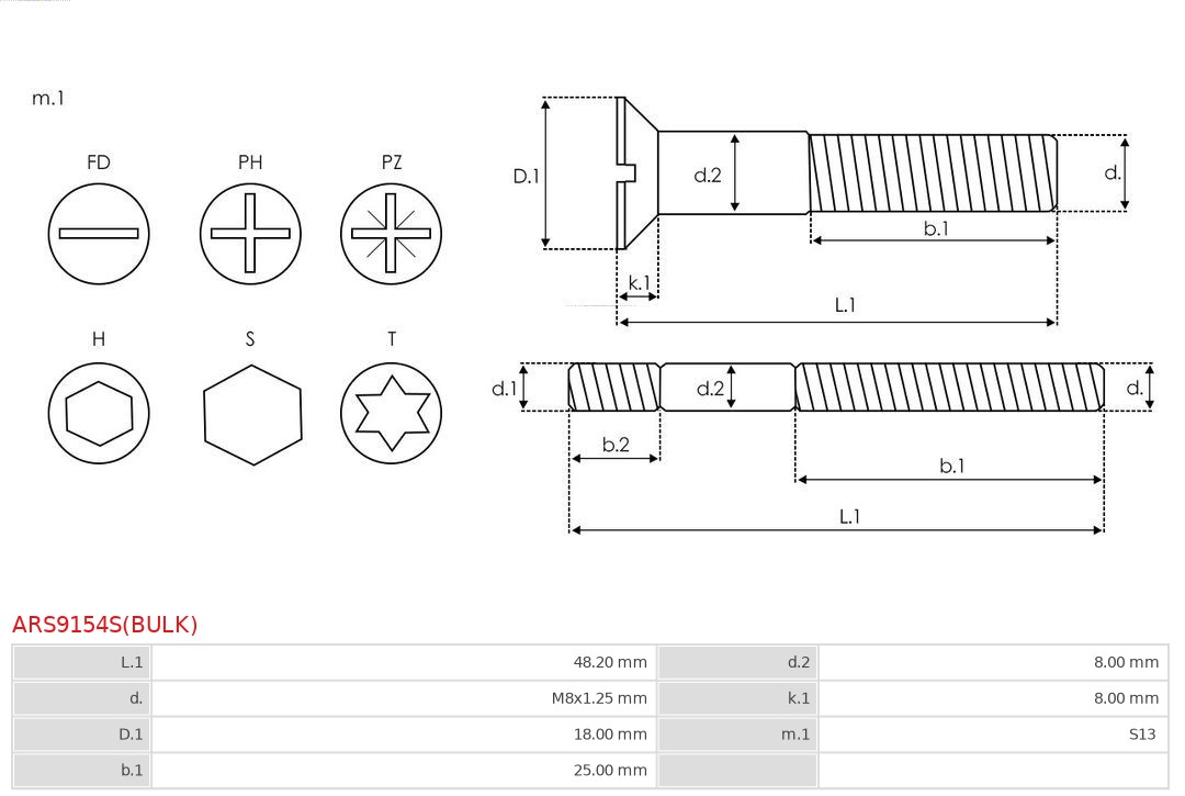 AS-PL ARS9154S(BULK) Brandneu AS-PL Reparatursatz, Generator