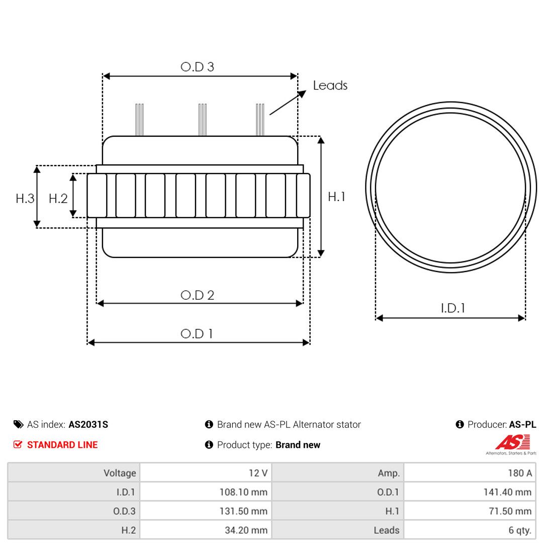AS-PL AS2031S Stator, generátor