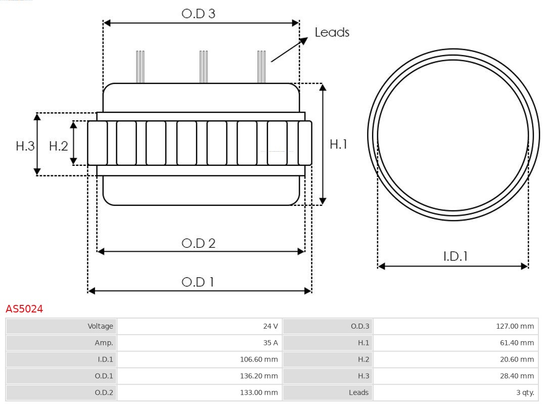 AS-PL AS5024 Brandneu AS-PL Stator, Generator