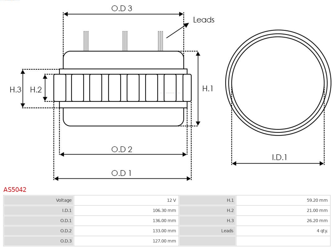 AS-PL AS5042 Brandneu AS-PL Stator, Generator