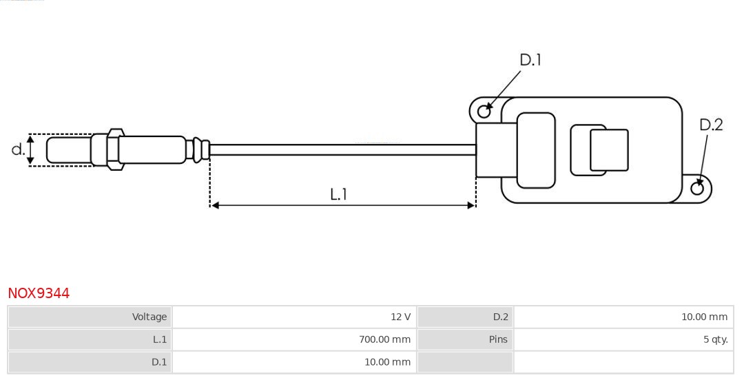 AS-PL NOX9344 Brandneu AS-PL NOx-Sensor, Harnstoffeinspritzung