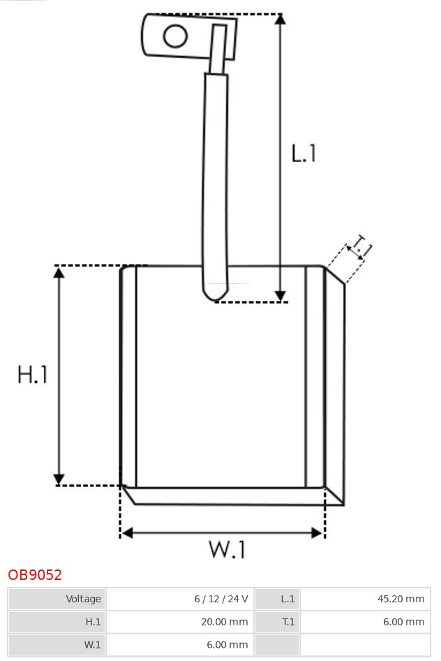 AS-PL OB9052 Brandneu AS-PL Kohlebürste, Generator