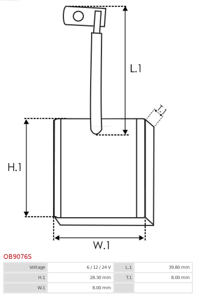 AS-PL OB9076S Kullbørste, dynamo