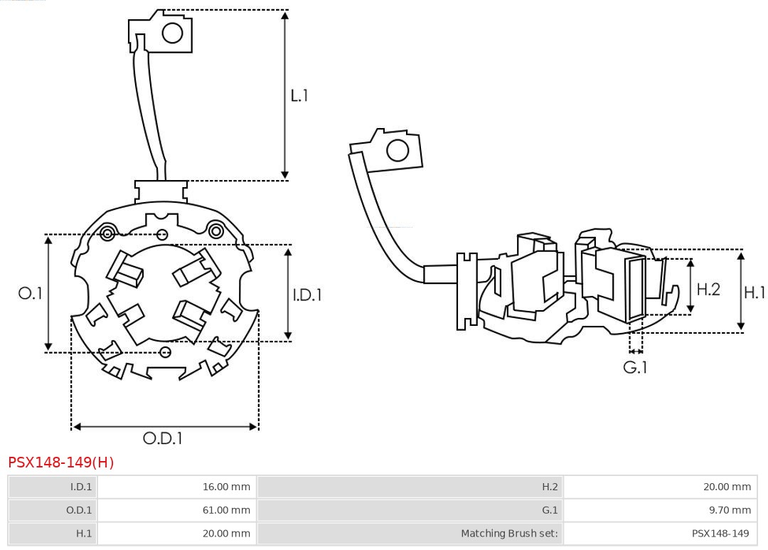 AS-PL PSX148-149(H) Brandneu AS-PL Halter, Kohlebürsten