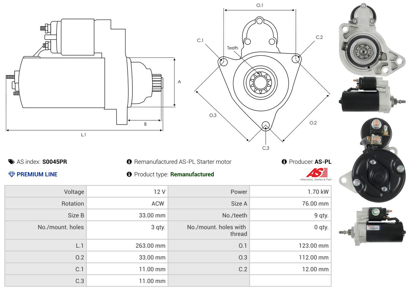 AS-PL S0045PR Starter