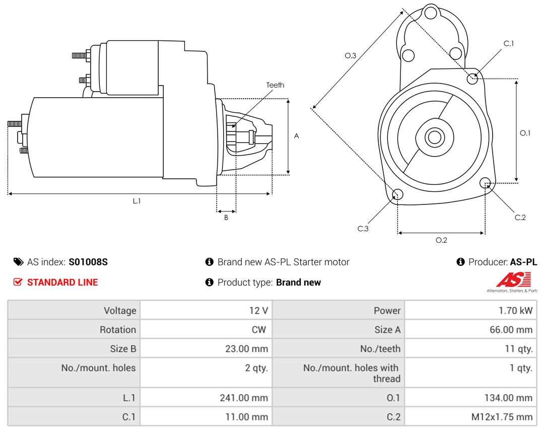 AS-PL S01008S Starter
