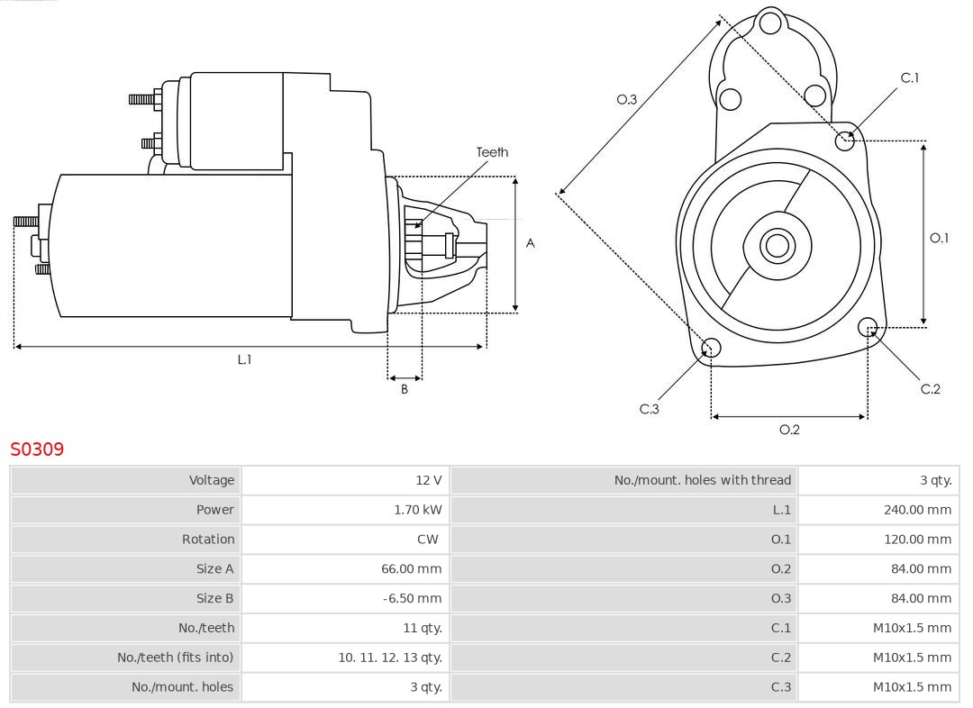 AS-PL S0309 Brandneu AS-PL Starter