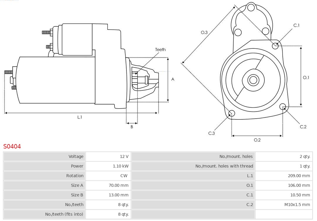 AS-PL S0404 Brandneu AS-PL Starter