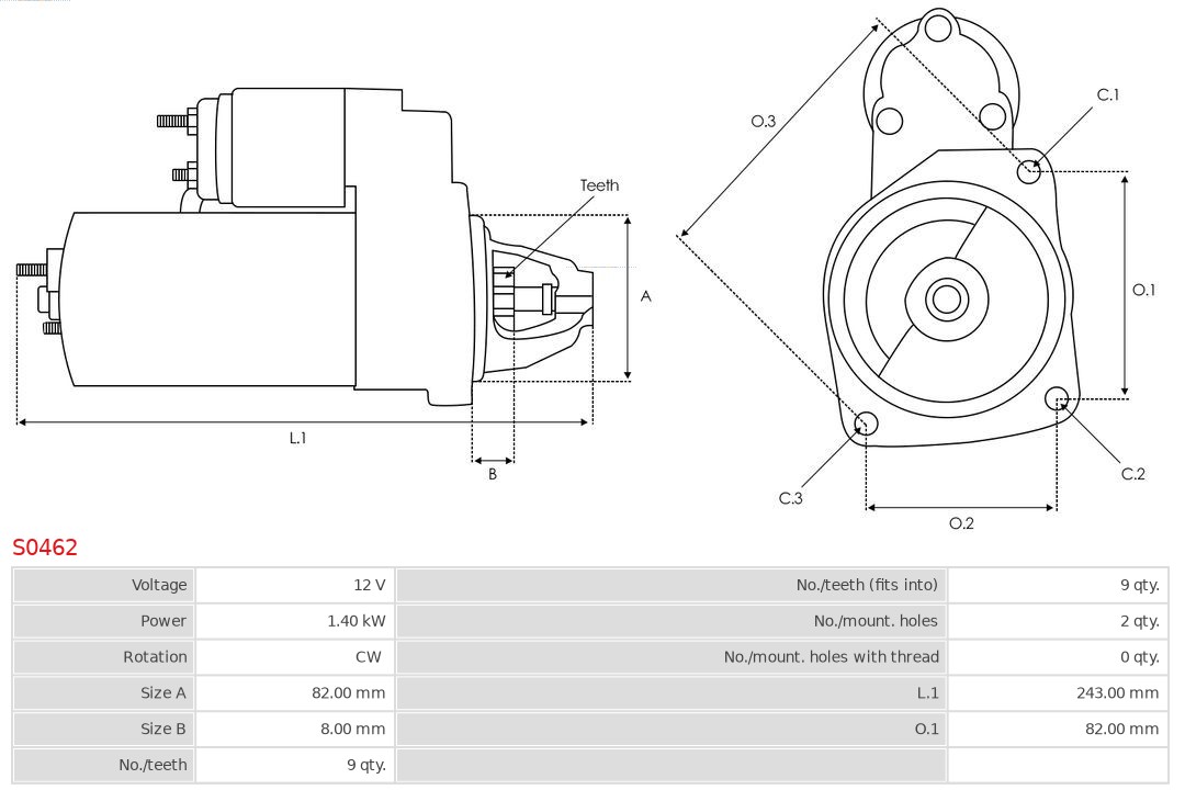AS-PL S0462 Brandneu AS-PL Starter