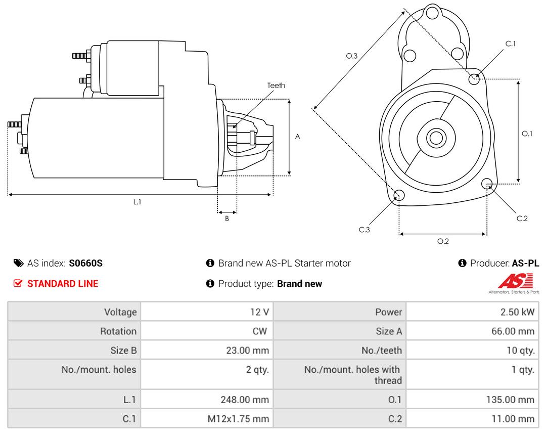 AS-PL S0660S Starter