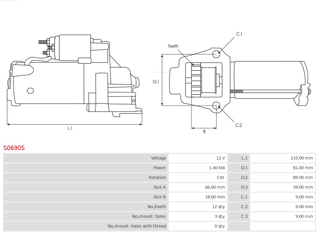 AS-PL S0690S Brandneu AS-PL Starter