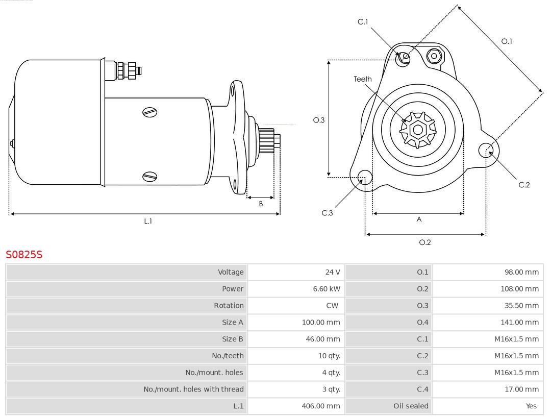 AS-PL S0825S Brandneu AS-PL Starter