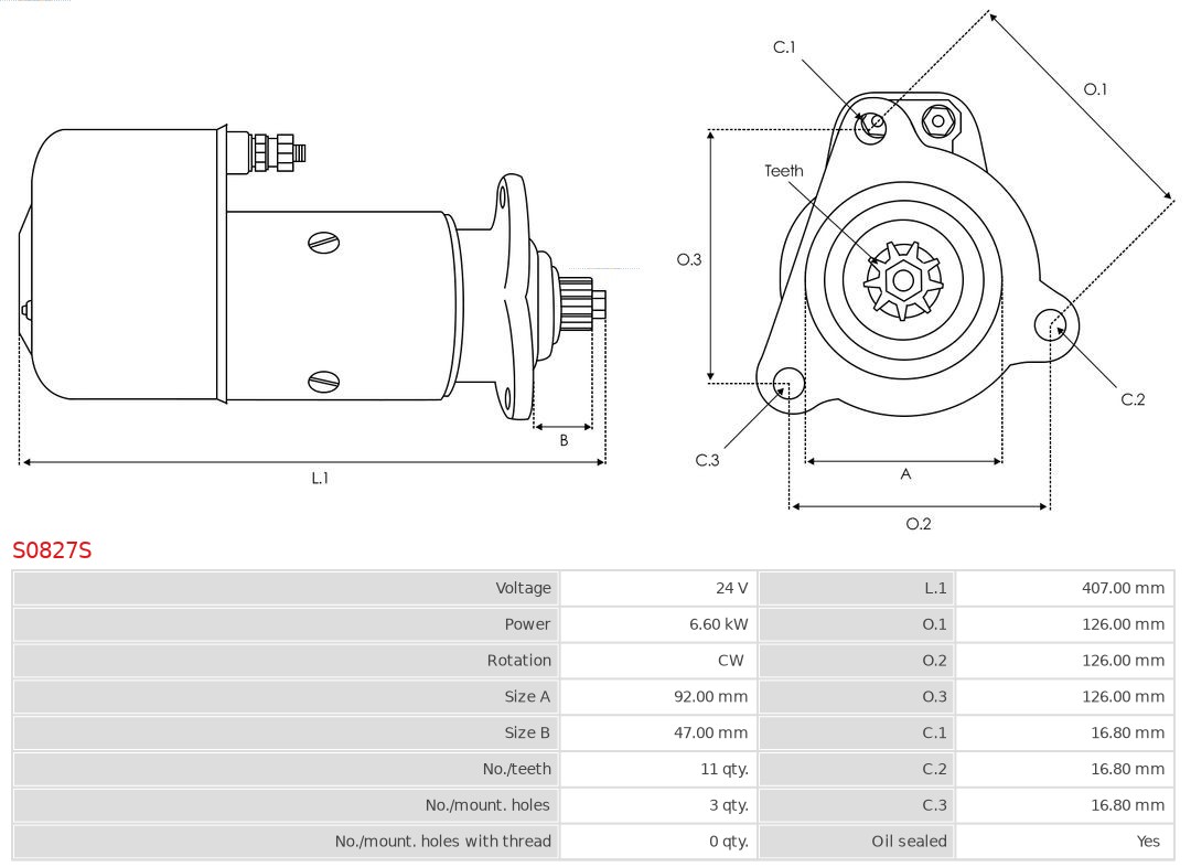 AS-PL S0827S Brandneu AS-PL Starter