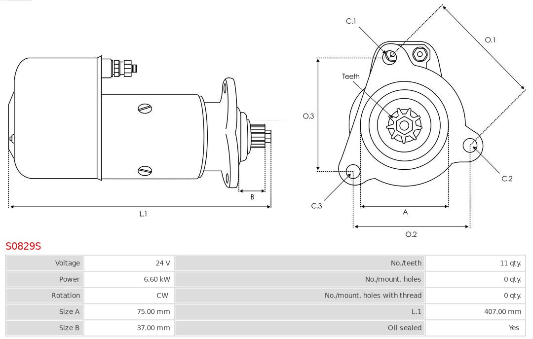 AS-PL S0829S Brandneu AS-PL Starter