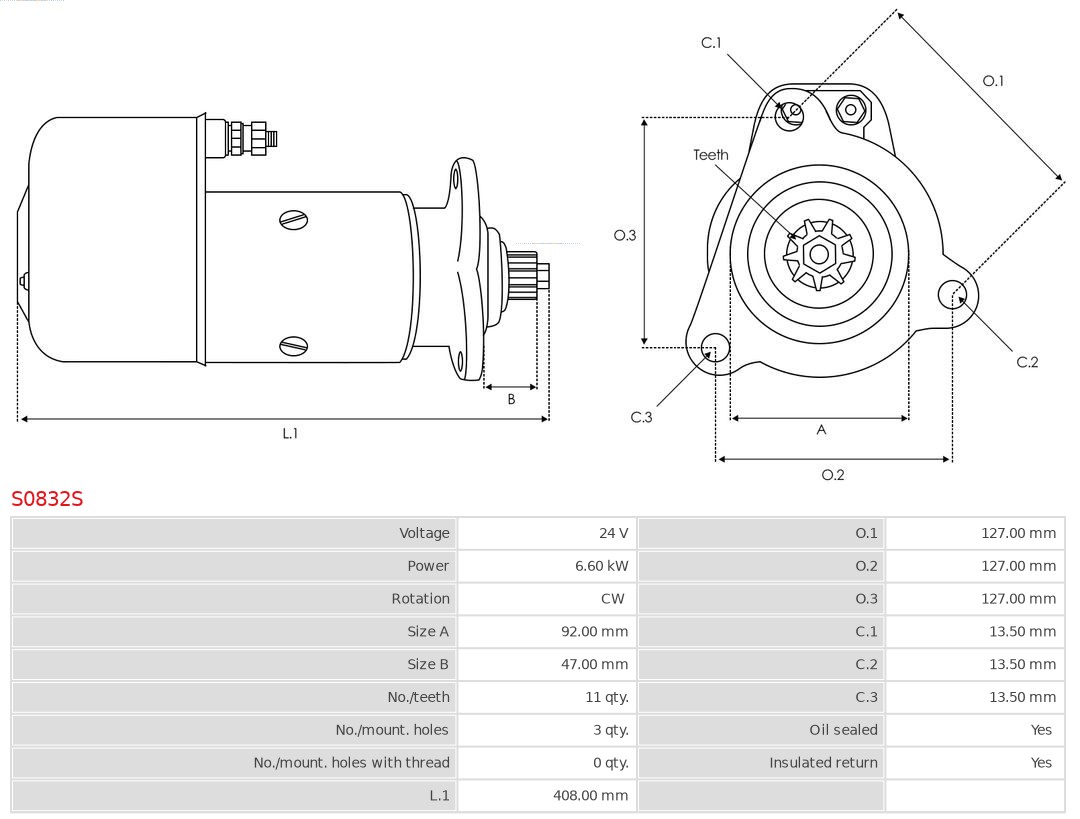 AS-PL S0832S Brandneu AS-PL Starter