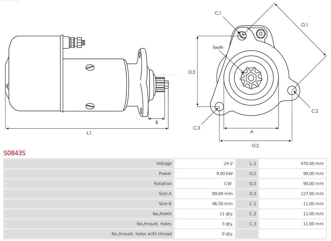 AS-PL S0843S Brandneu AS-PL Starter