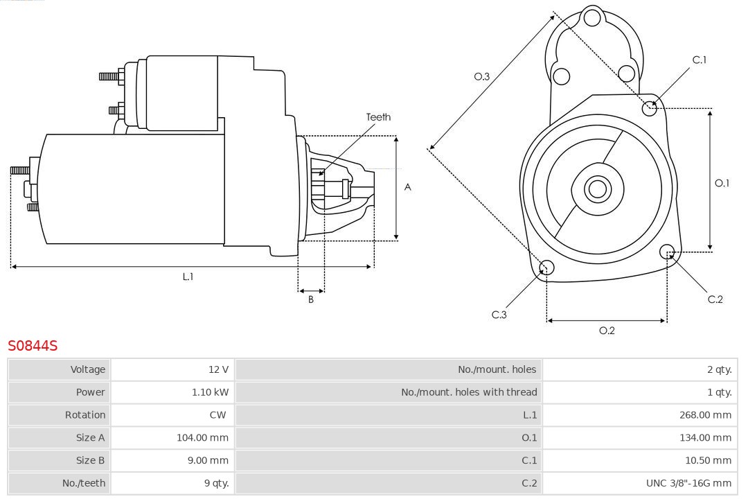 AS-PL S0844S Brandneu AS-PL Starter