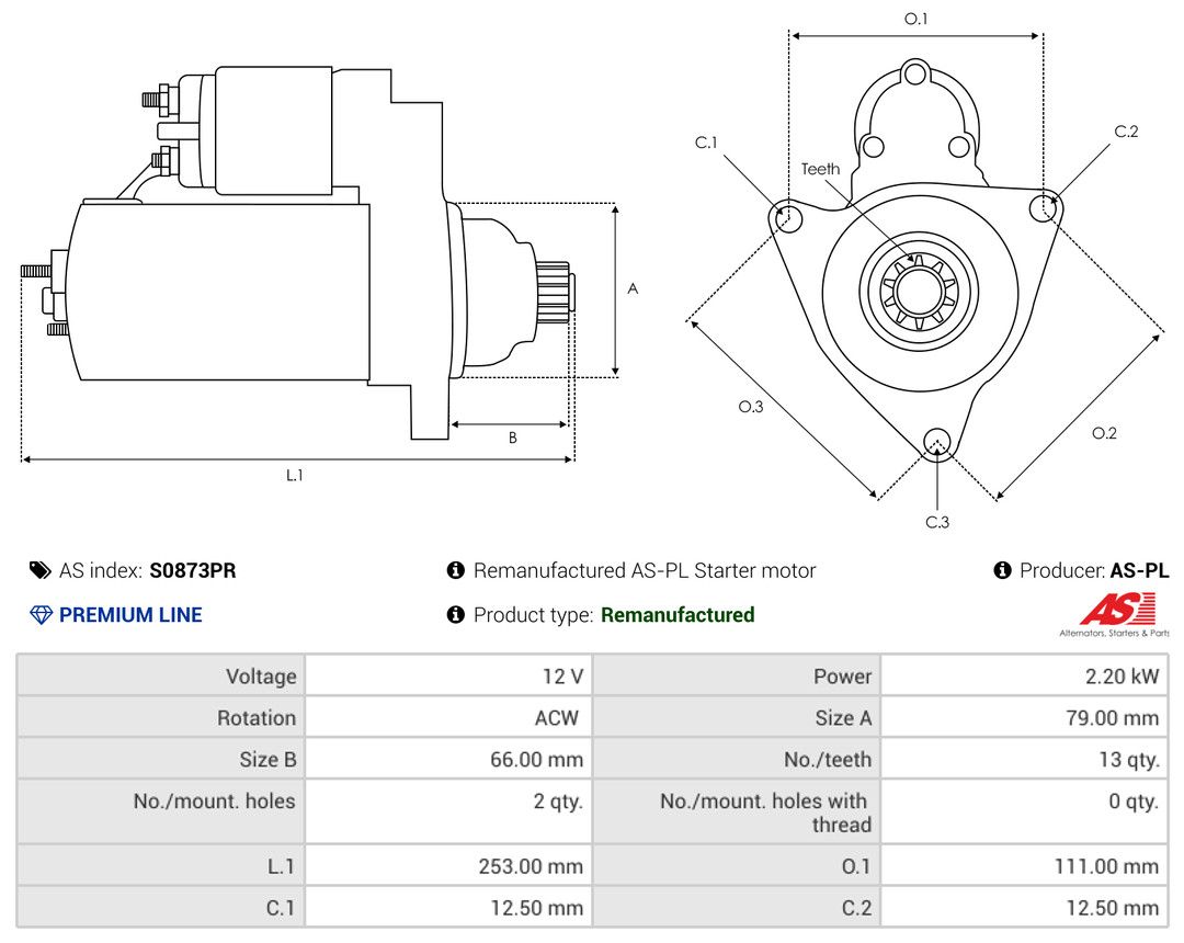 AS-PL S0873PR Starter