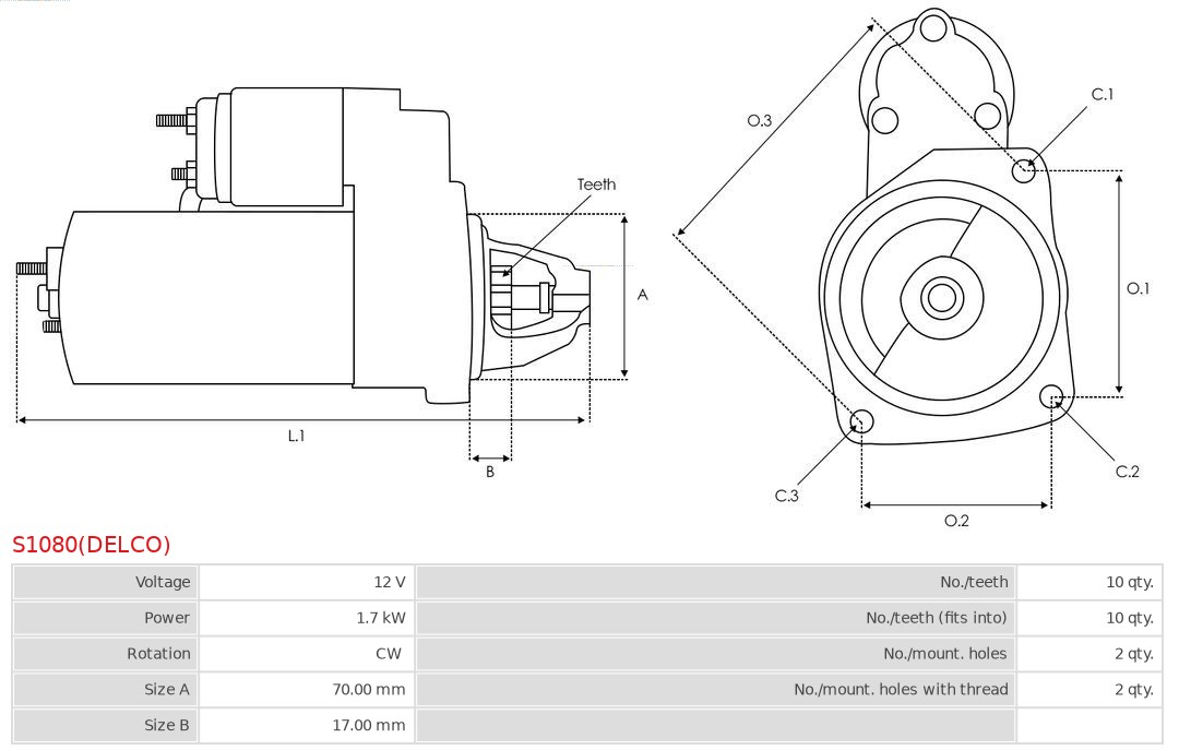 AS-PL S1080(DELCO) Brandneu Delco Starter
